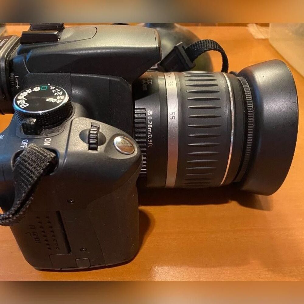Canon EOS Digital SLR Camera Black EF-S 18-55mm Lens Hood Strap 3X  *Not Working - Picture 5 of 5